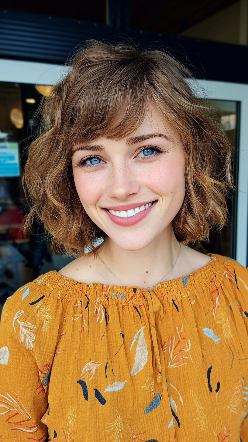 Playful Textured Bob with Soft Fringe
