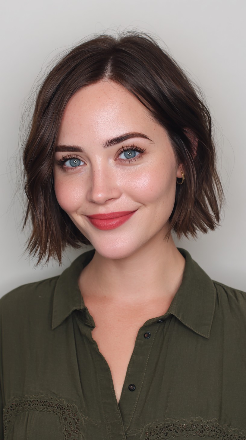 Soft Brunette Bob with Dynamic Texture