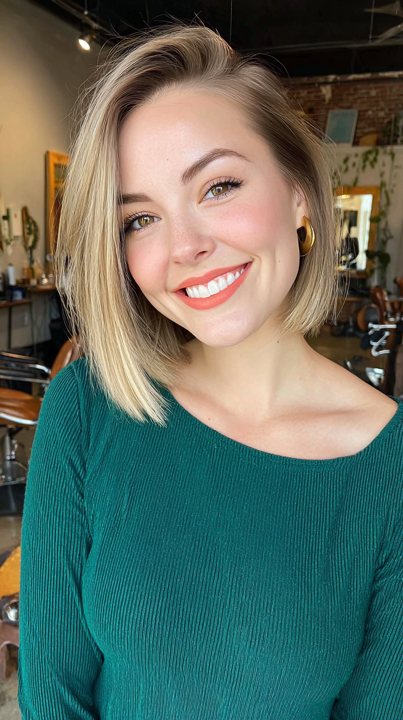 Textured Blonde Bob with Subtle Layers