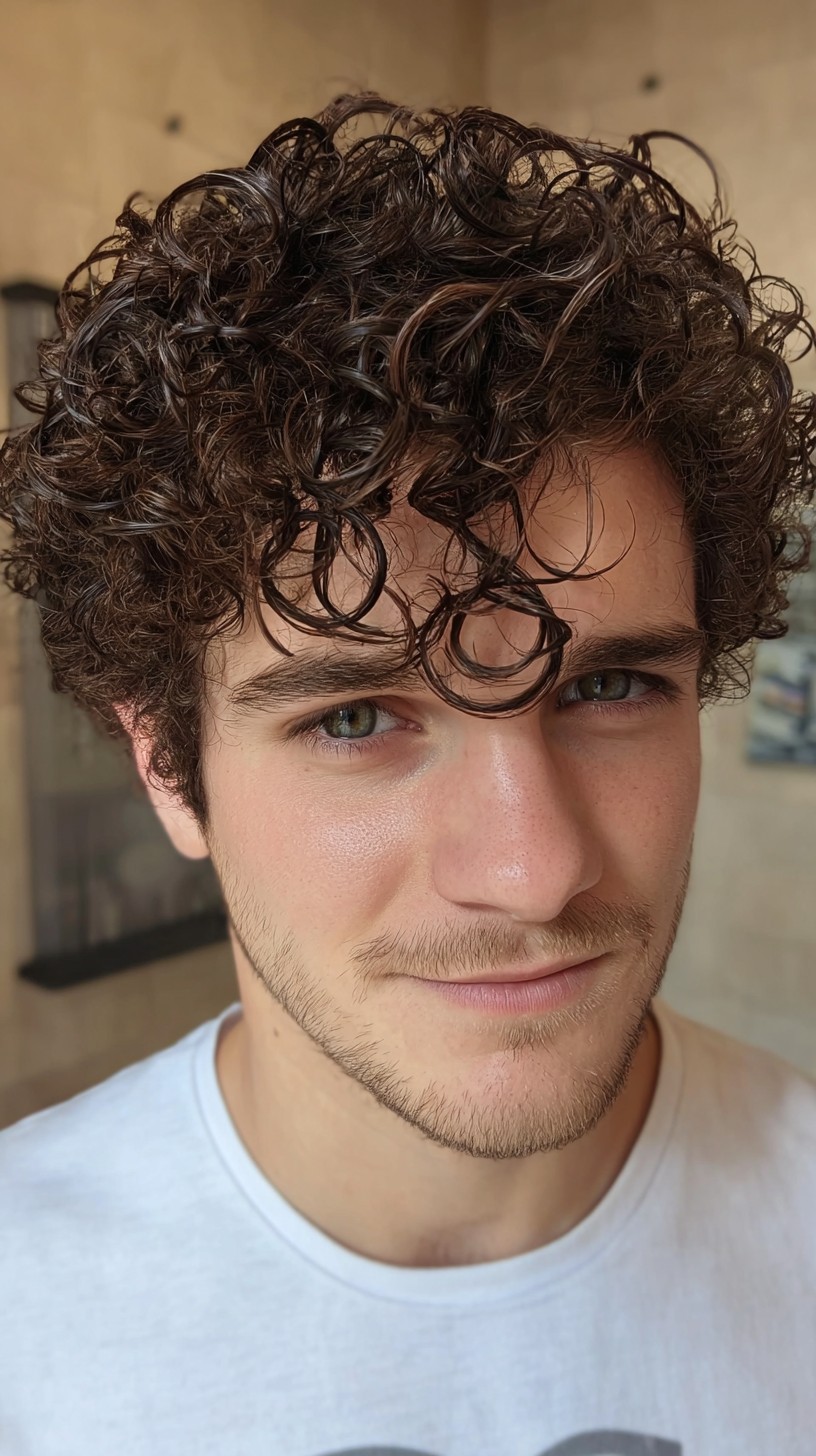 Textured Chocolate Curls with Defined Ringlets