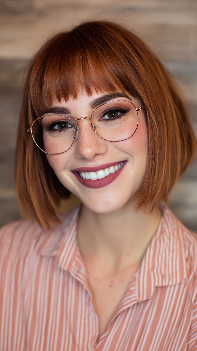 Vibrant Copper Bob with Fringe