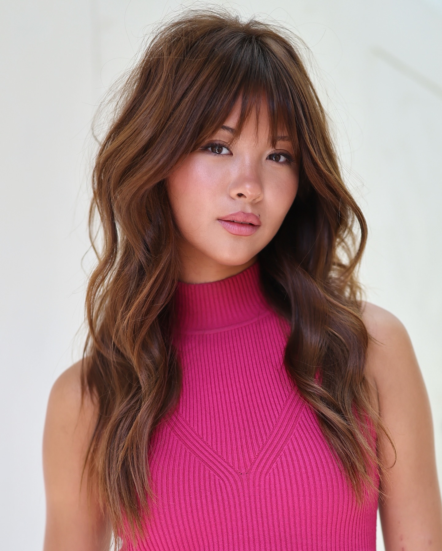 Breezy Chestnut Layers with Wispy Bangs