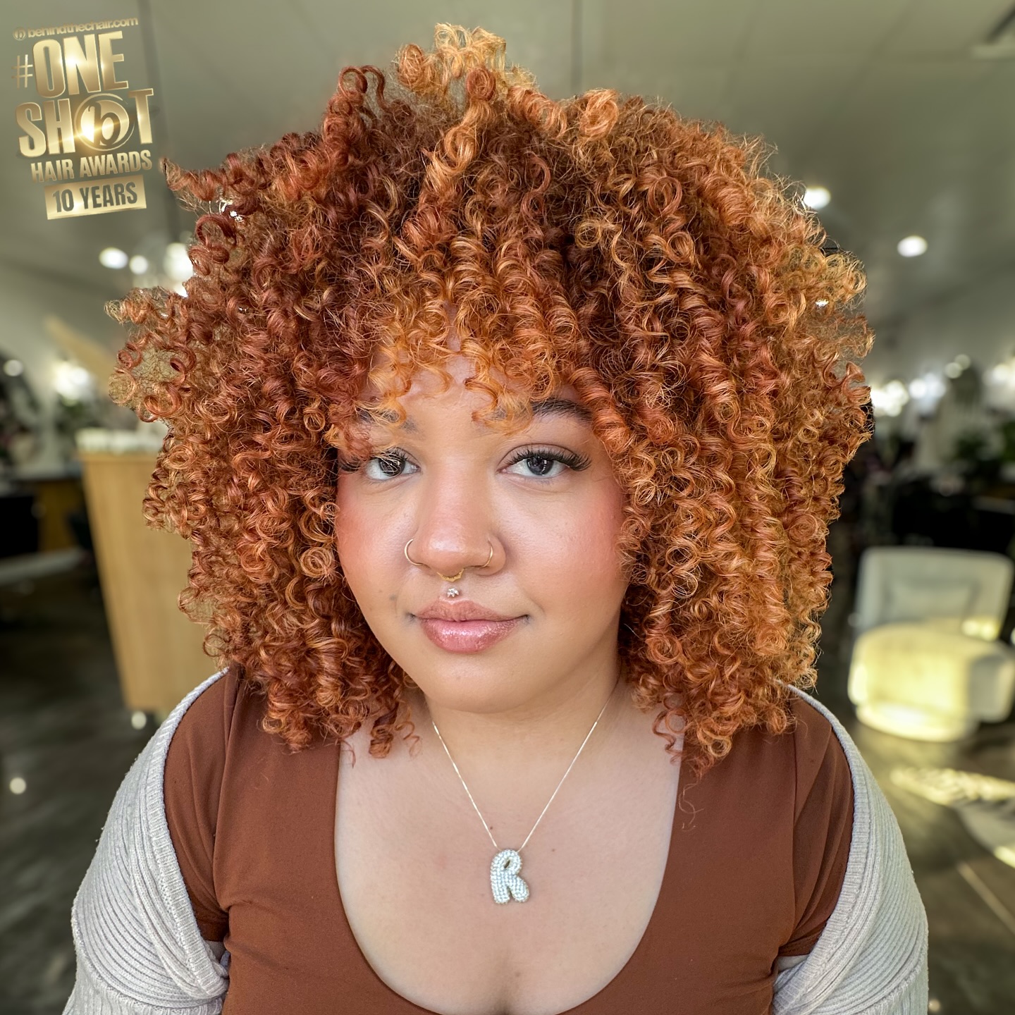 Autumn-Inspired Curly Red-to-Blonde Ombre