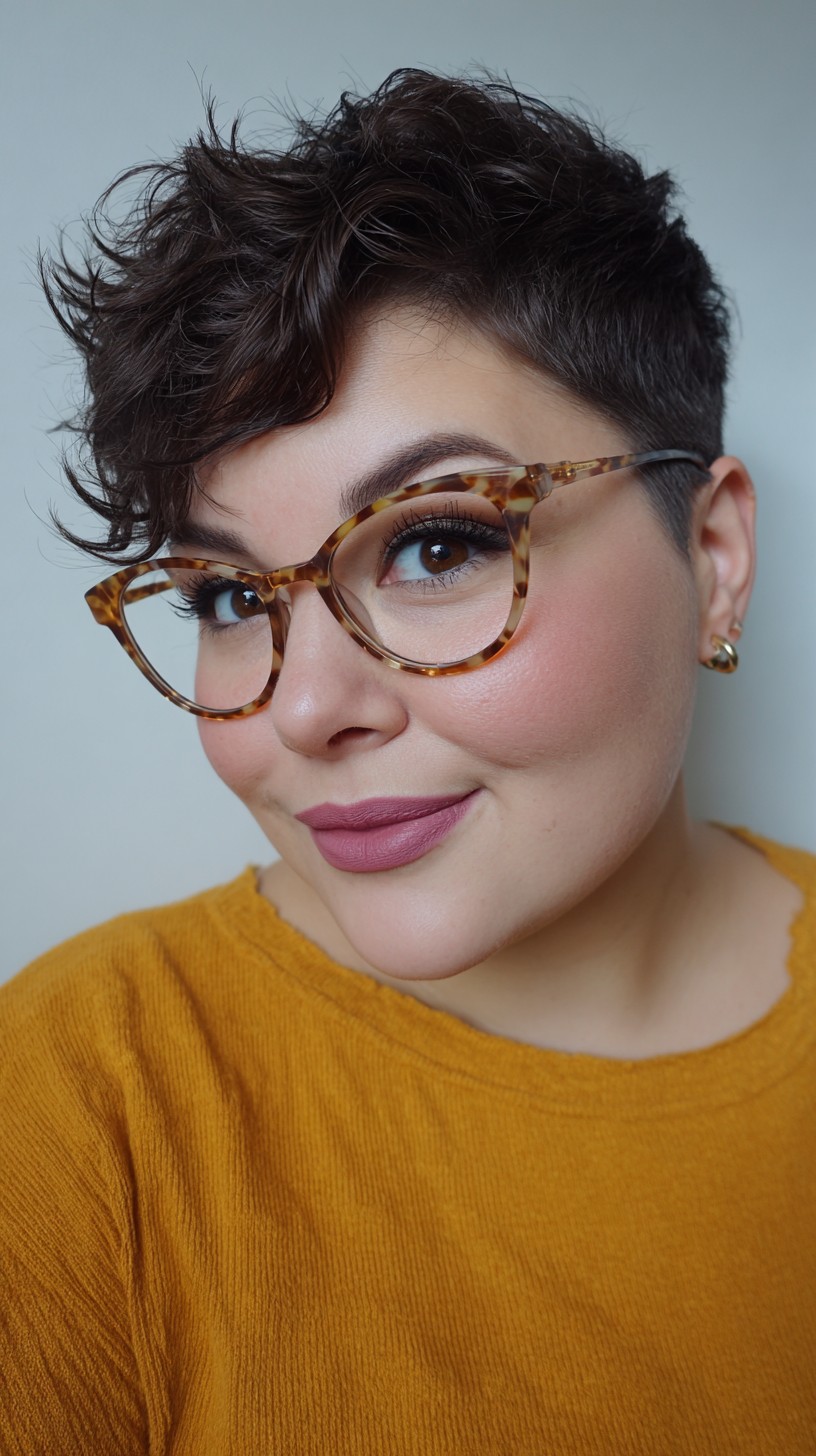 Expressive Short Tousled Pixie for Round Faces