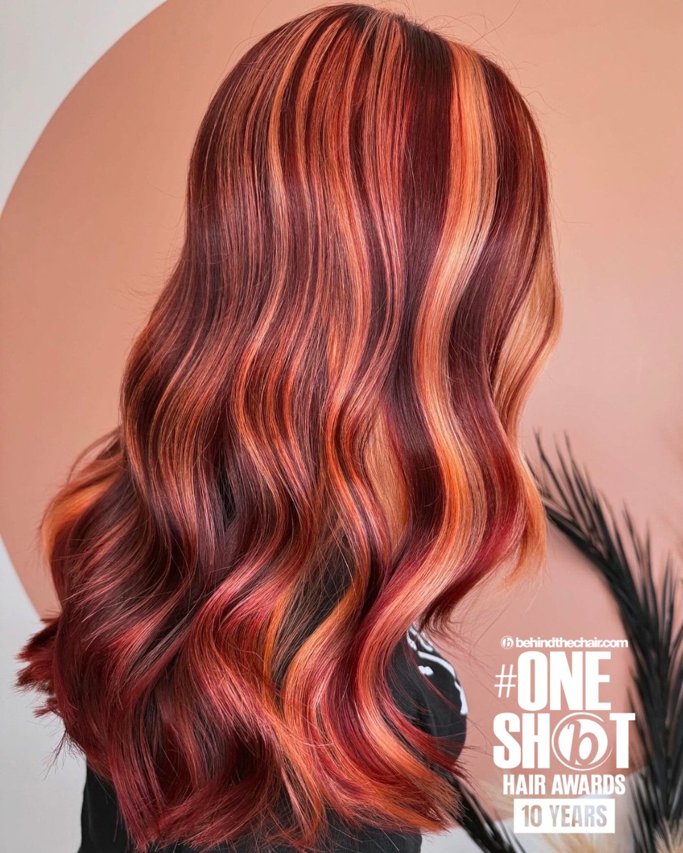 Lustrous Layers of Crimson and Champagne Highlights