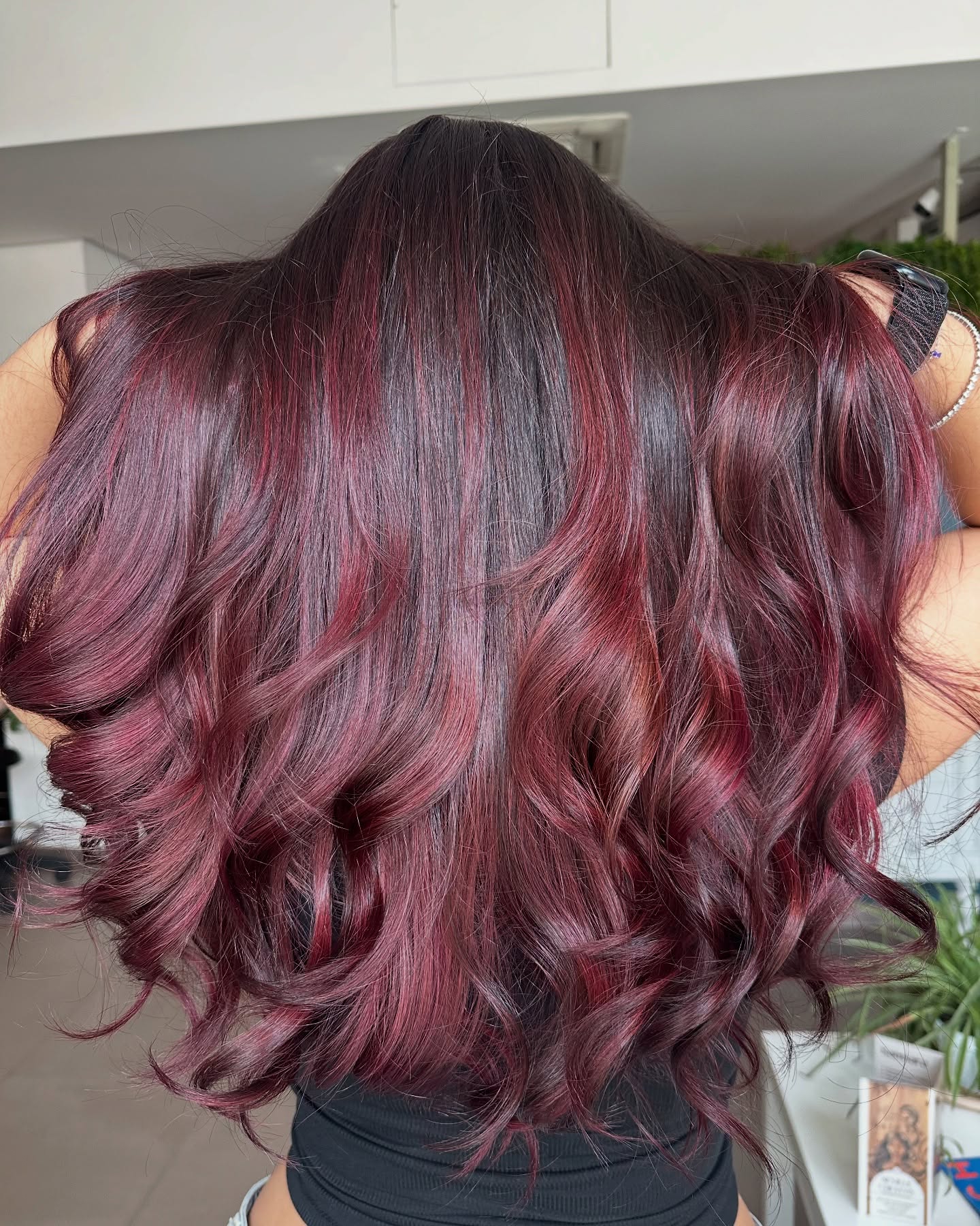 Luxurious Red Cherry Waves with Silky Texture