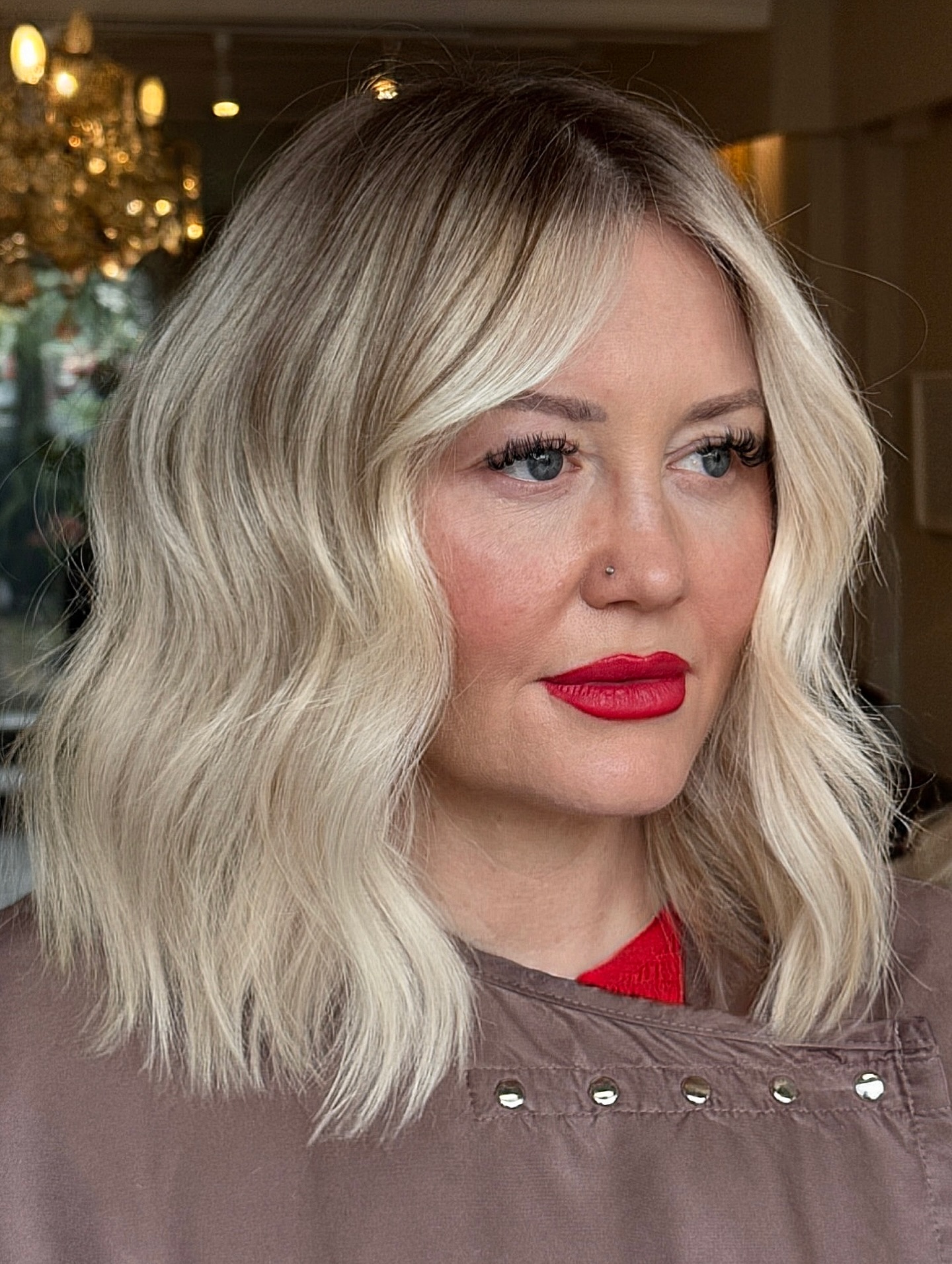 Effortless Caramel Root Fade into Creamy Blonde