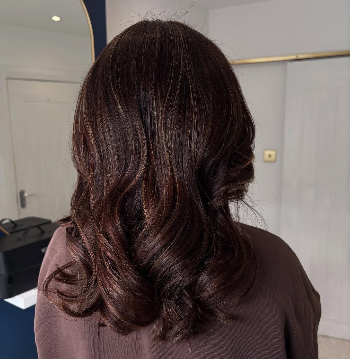 Rich Chocolate Brown Curls with Subtle Highlights