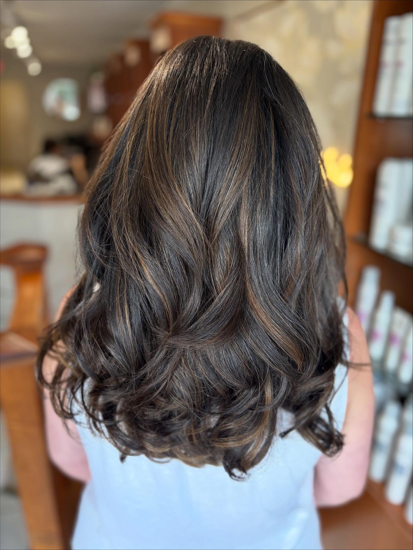 Rich Chocolate Brown Waves with Soft Caramel Highlights