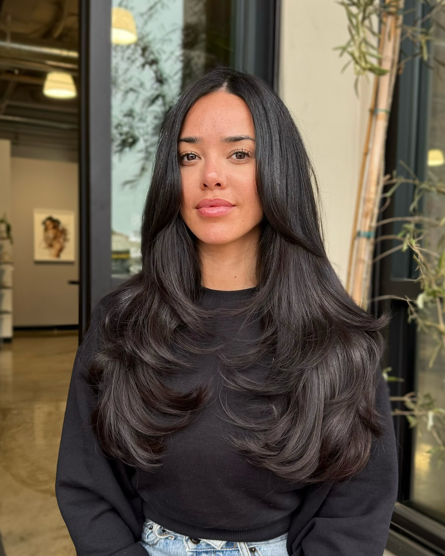 Sumptuous Dark Tresses with Swooping Layers