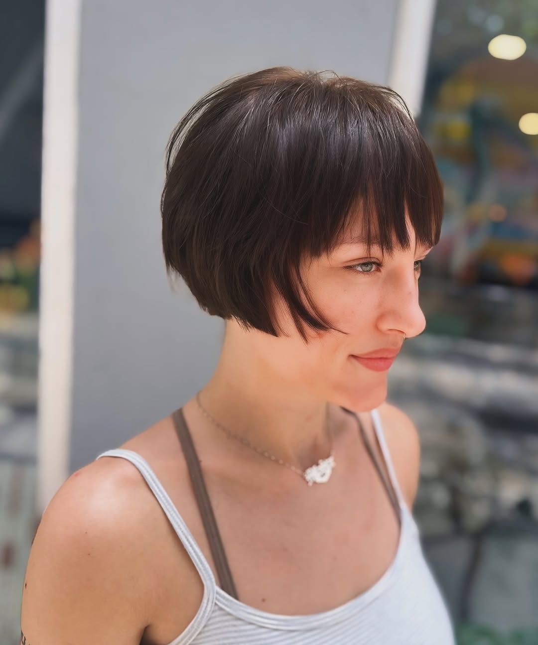 Chic Stacked Bob with Subtle Fringe