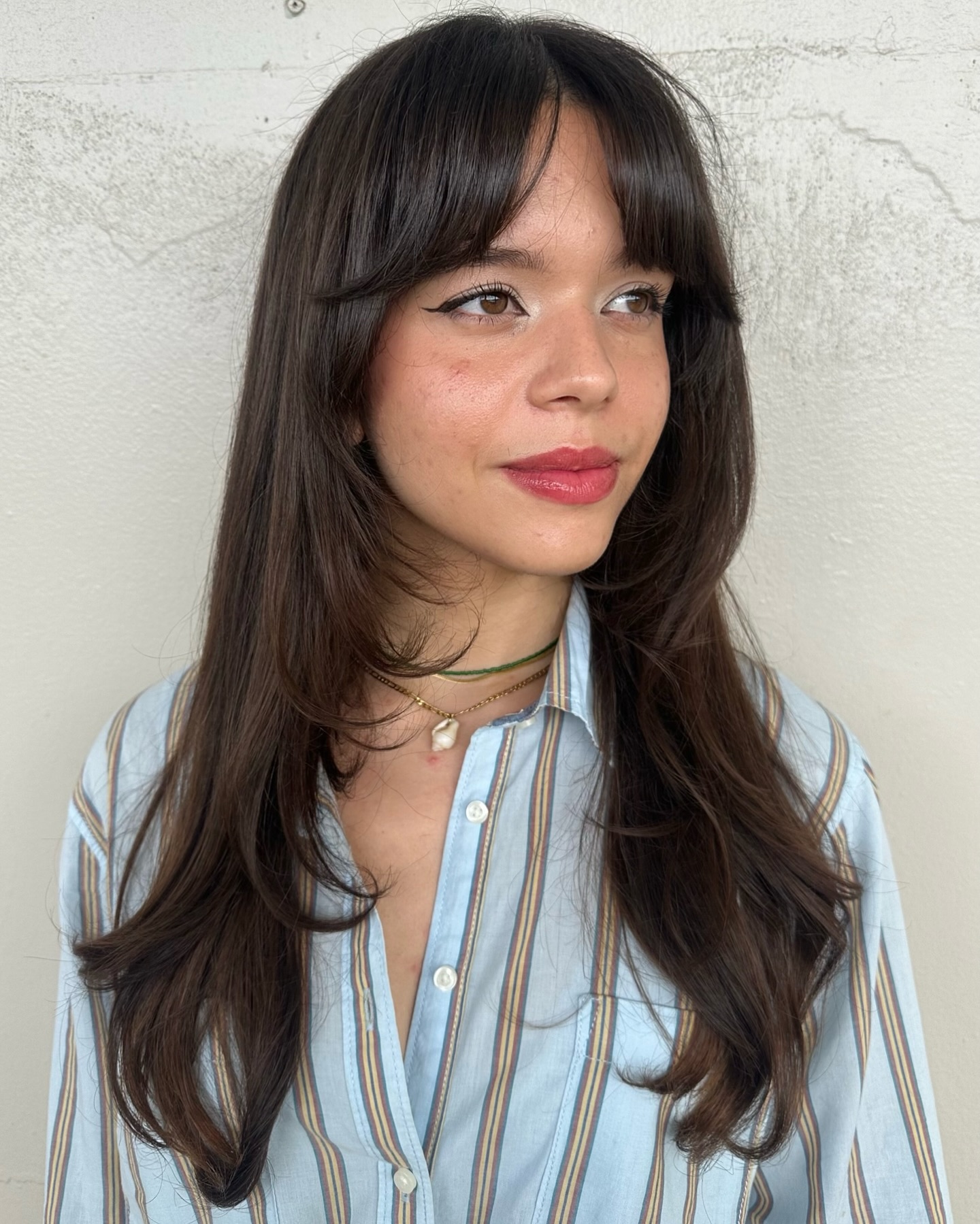 Chic Long Shag with Soft Curtain Bangs