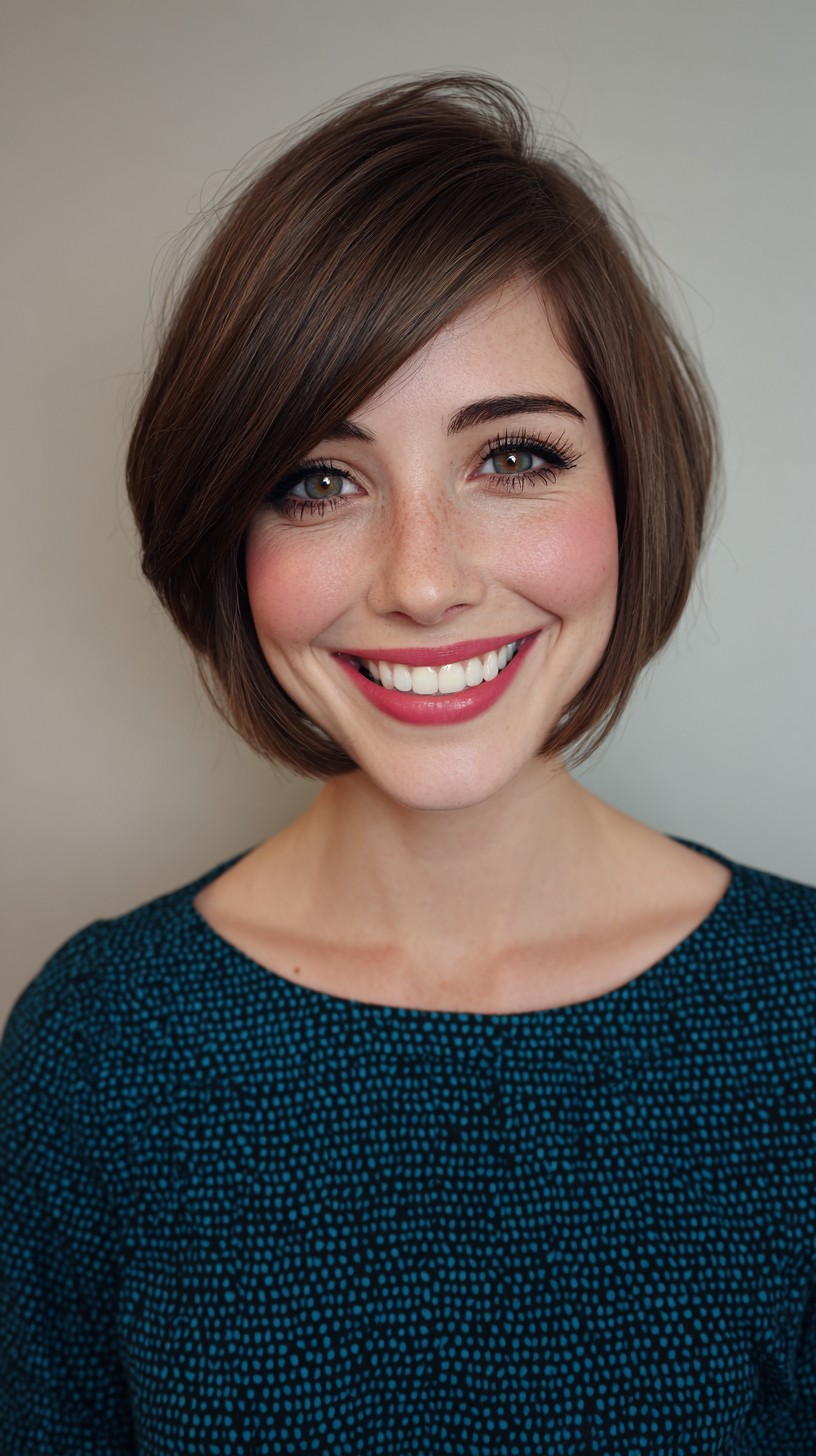 Chic Asymmetrical Bob with Soft Side Bang