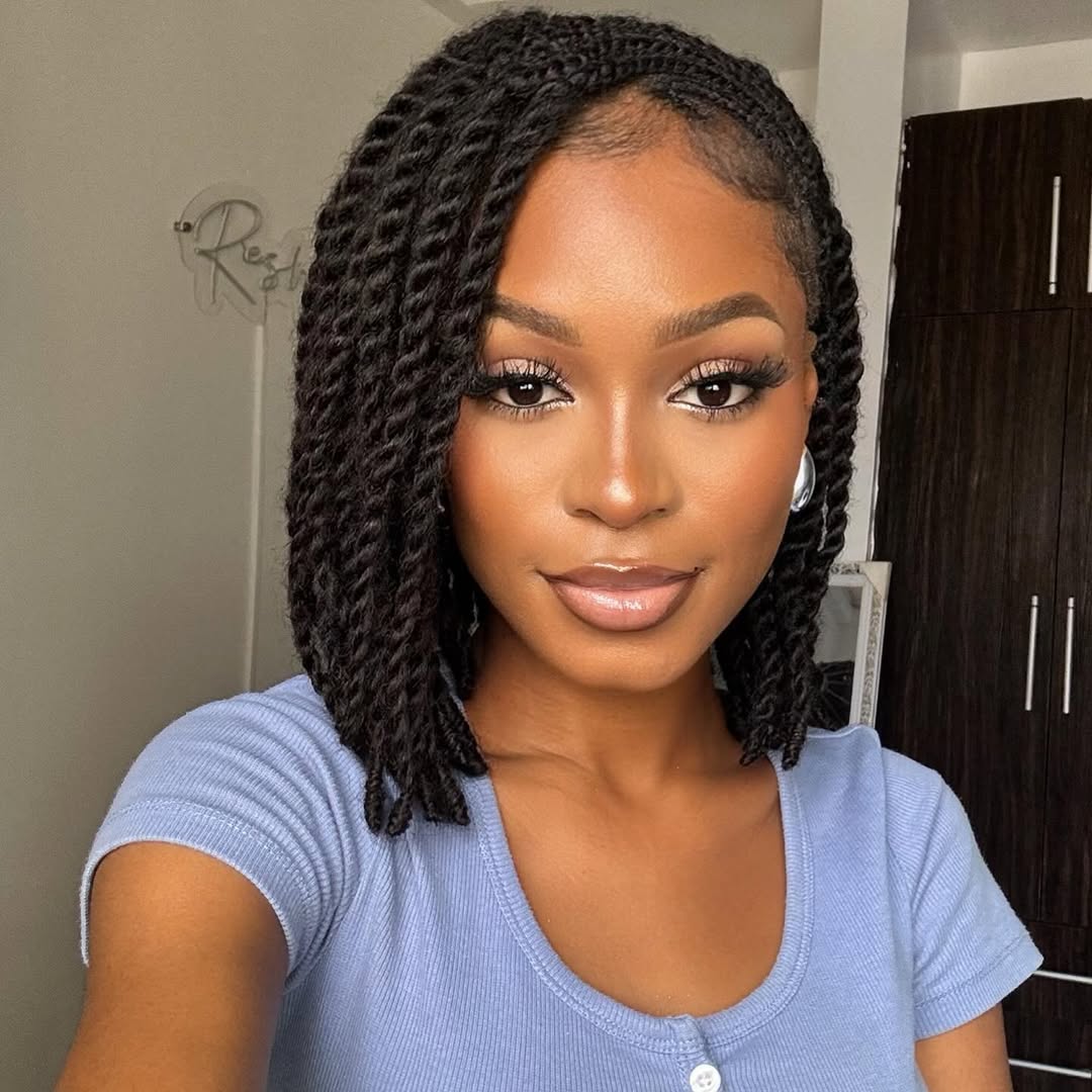 Chic Twisted Lob with Side Part