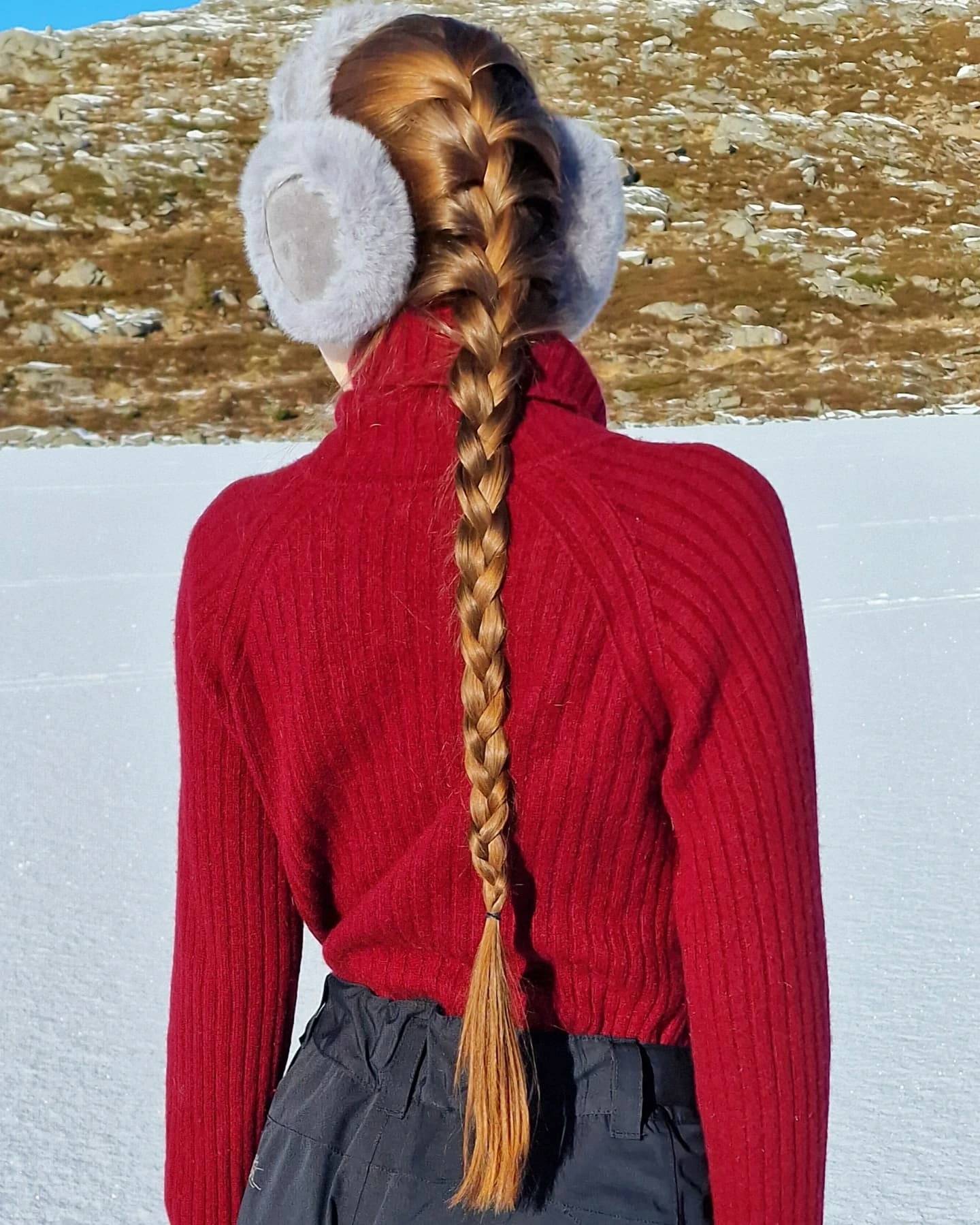 Classic Long Braid with Winter Accessories
