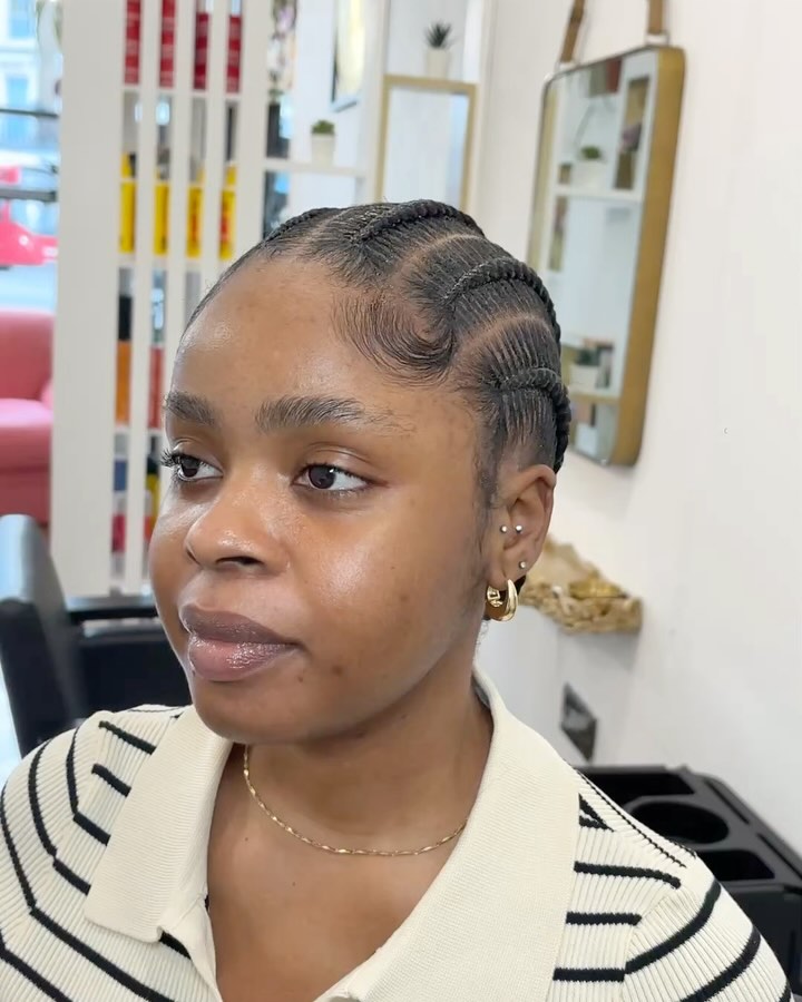 Elegant Braided Cornrows with Soft Waves