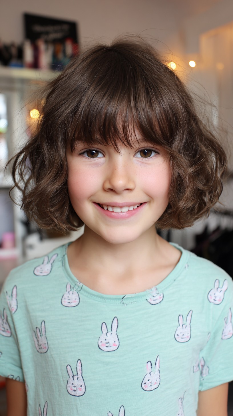 Charming Wavy Bob with Natural Highlights