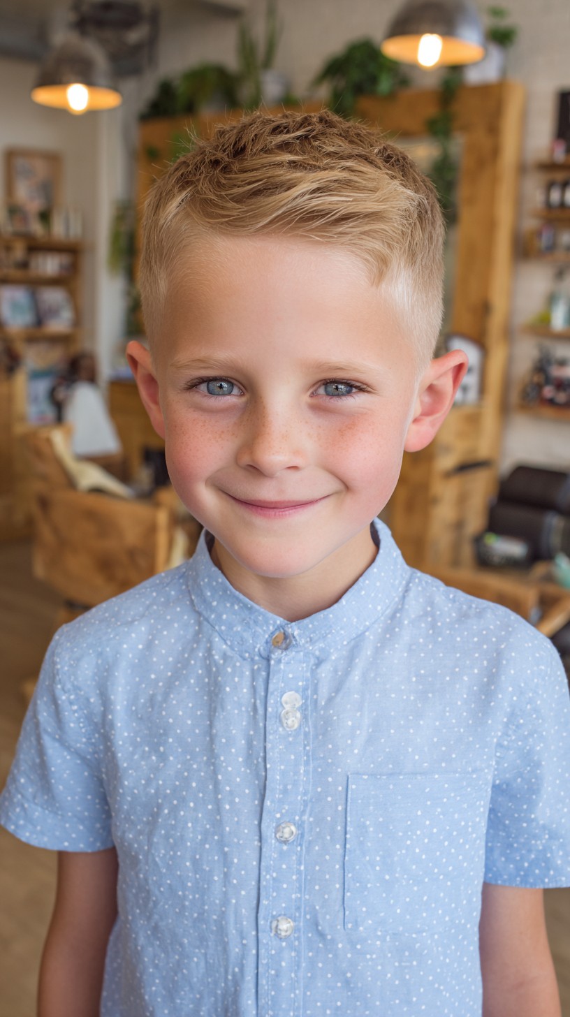 Chic Textured Crew Cut for Boys