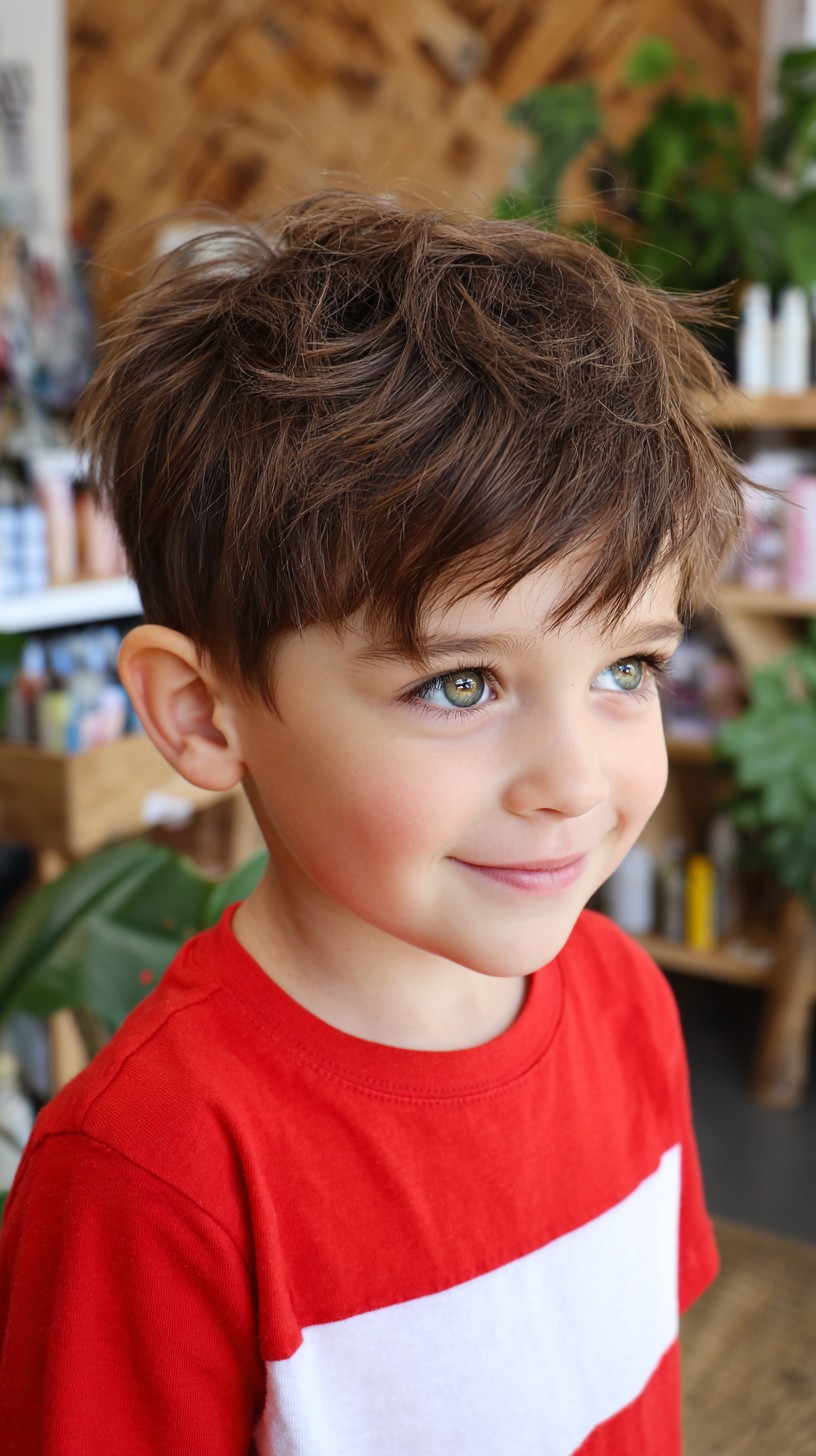 Messy Textured Top with Clean Side Part