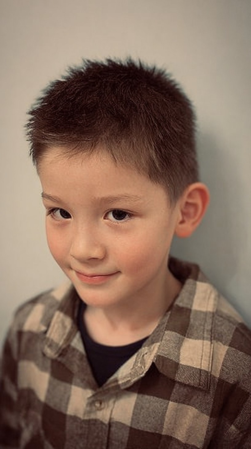 Modern Brushed-Up Crew Cut with Natural Texture