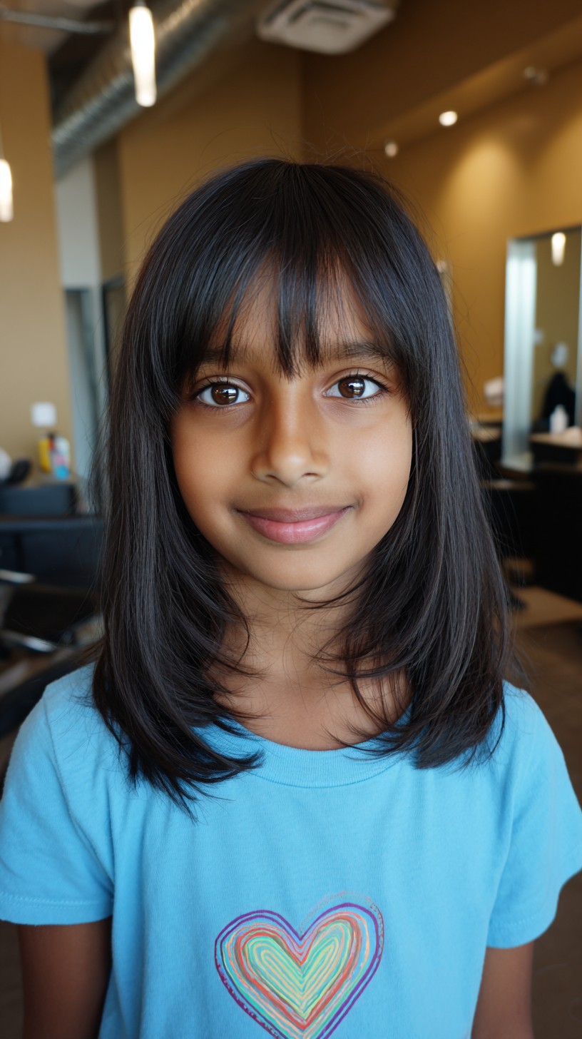 Sleek Mid-Length Cut with Soft Bangs