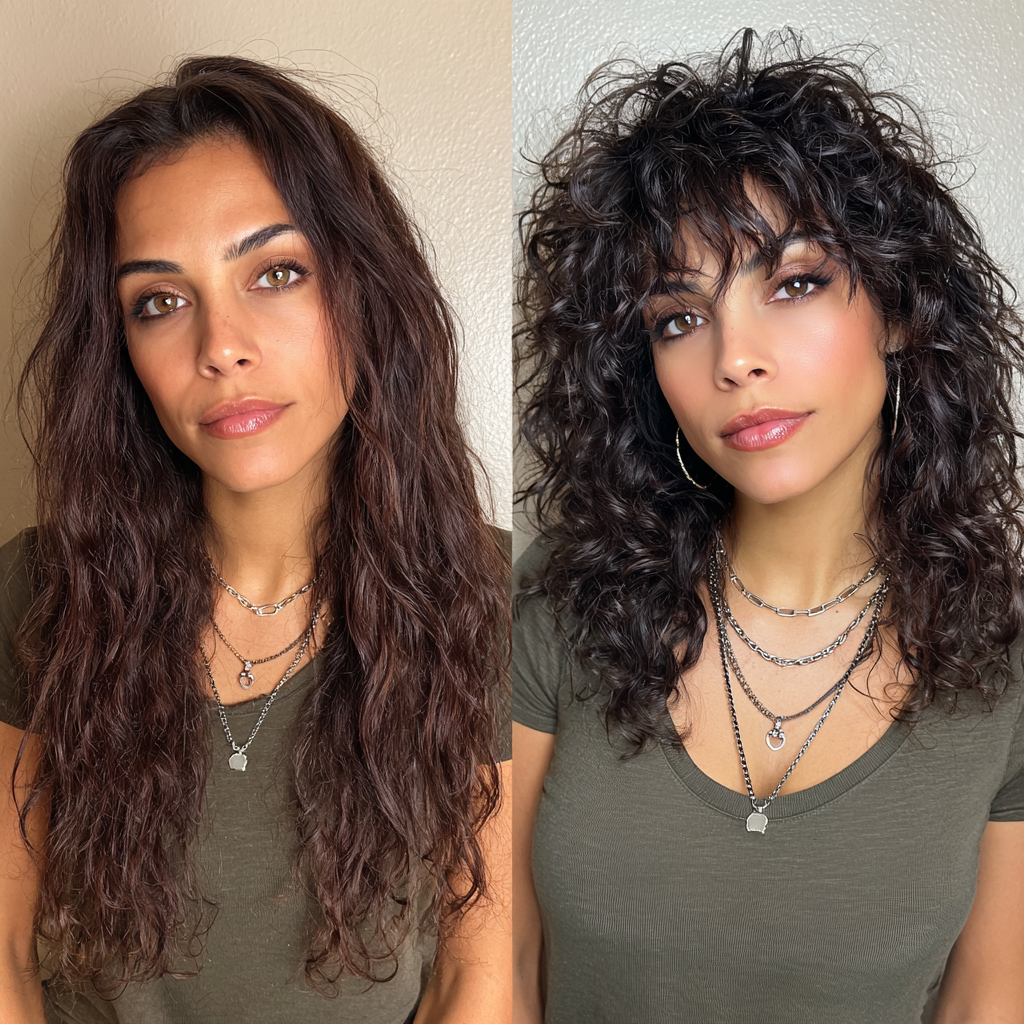 Bold Curly Wolf Cut with Lively Texture