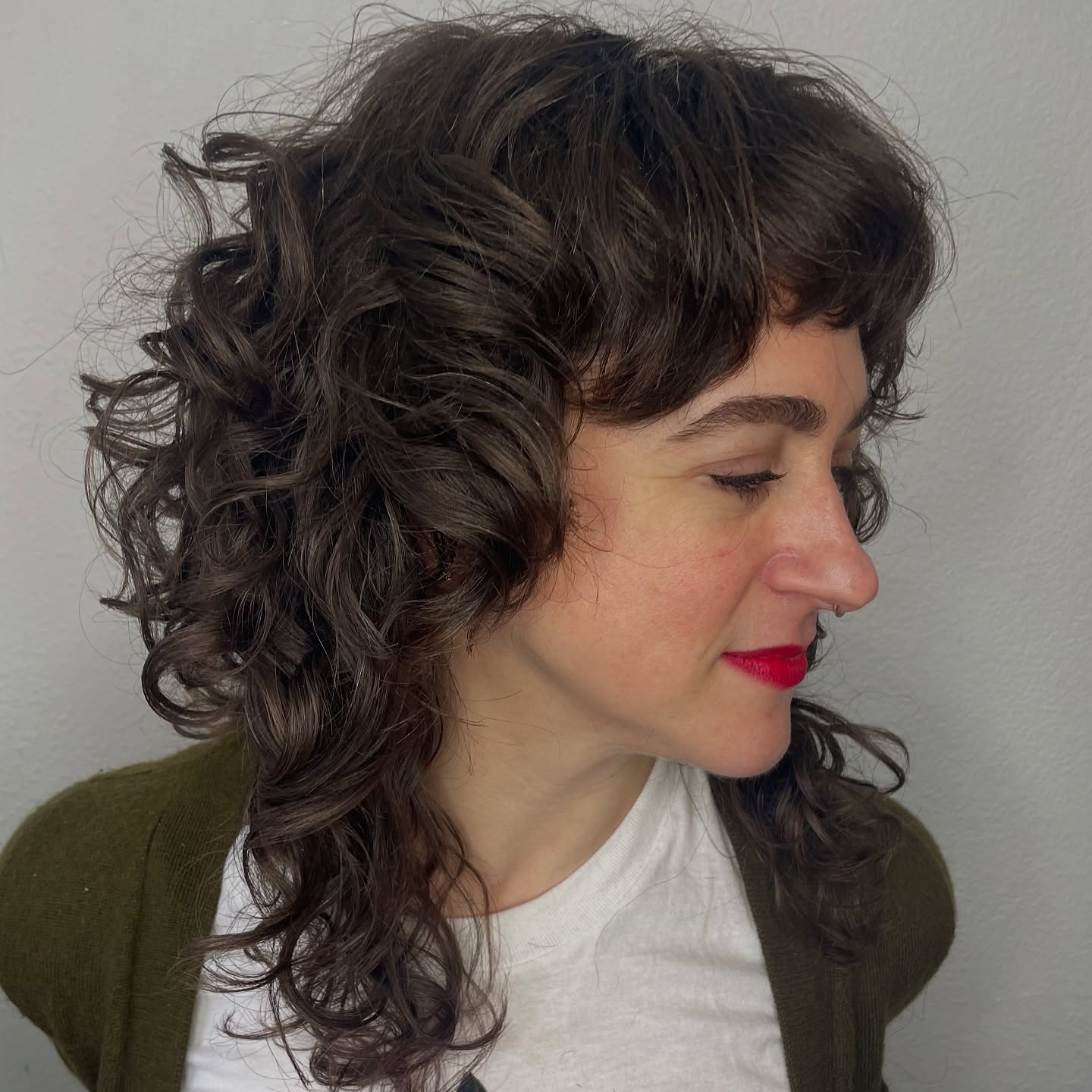 Textured Curly Wolf Cut with Soft Layers