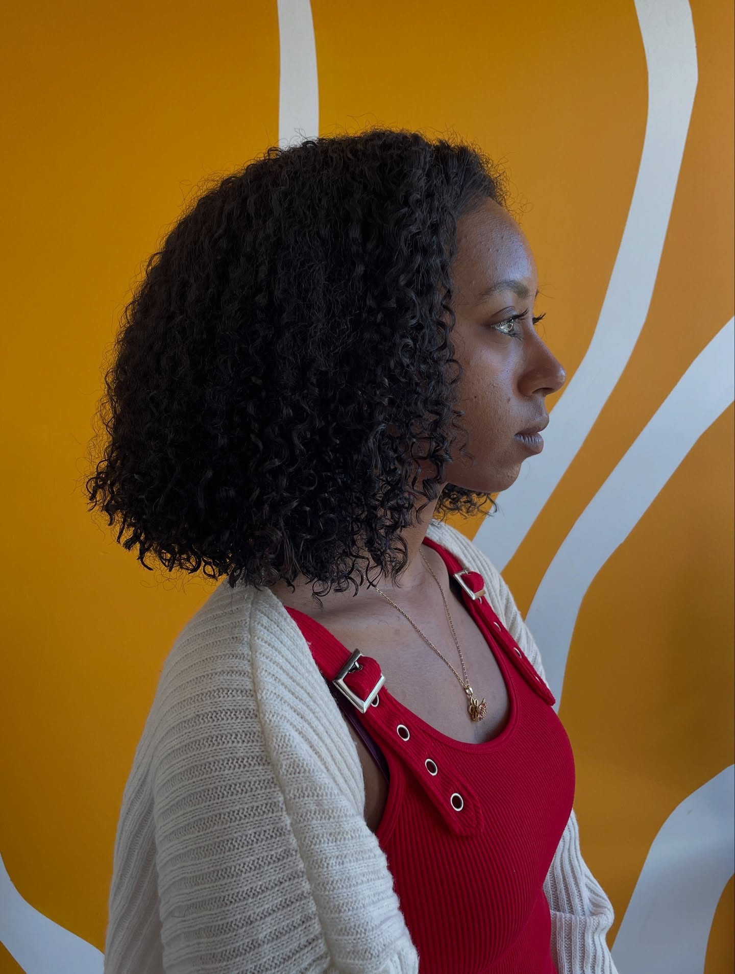 Defined Curly Bob with Natural Volume