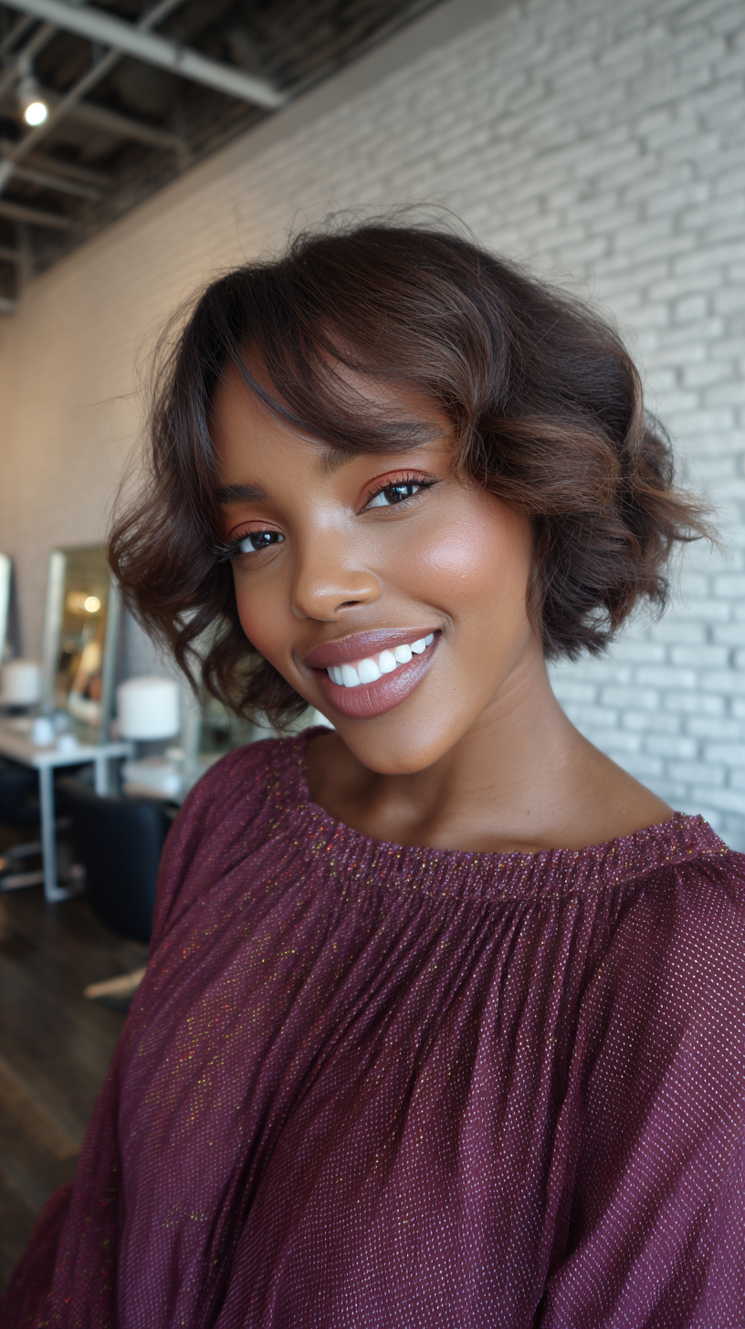 Chic Curly Bob with Defined Waves