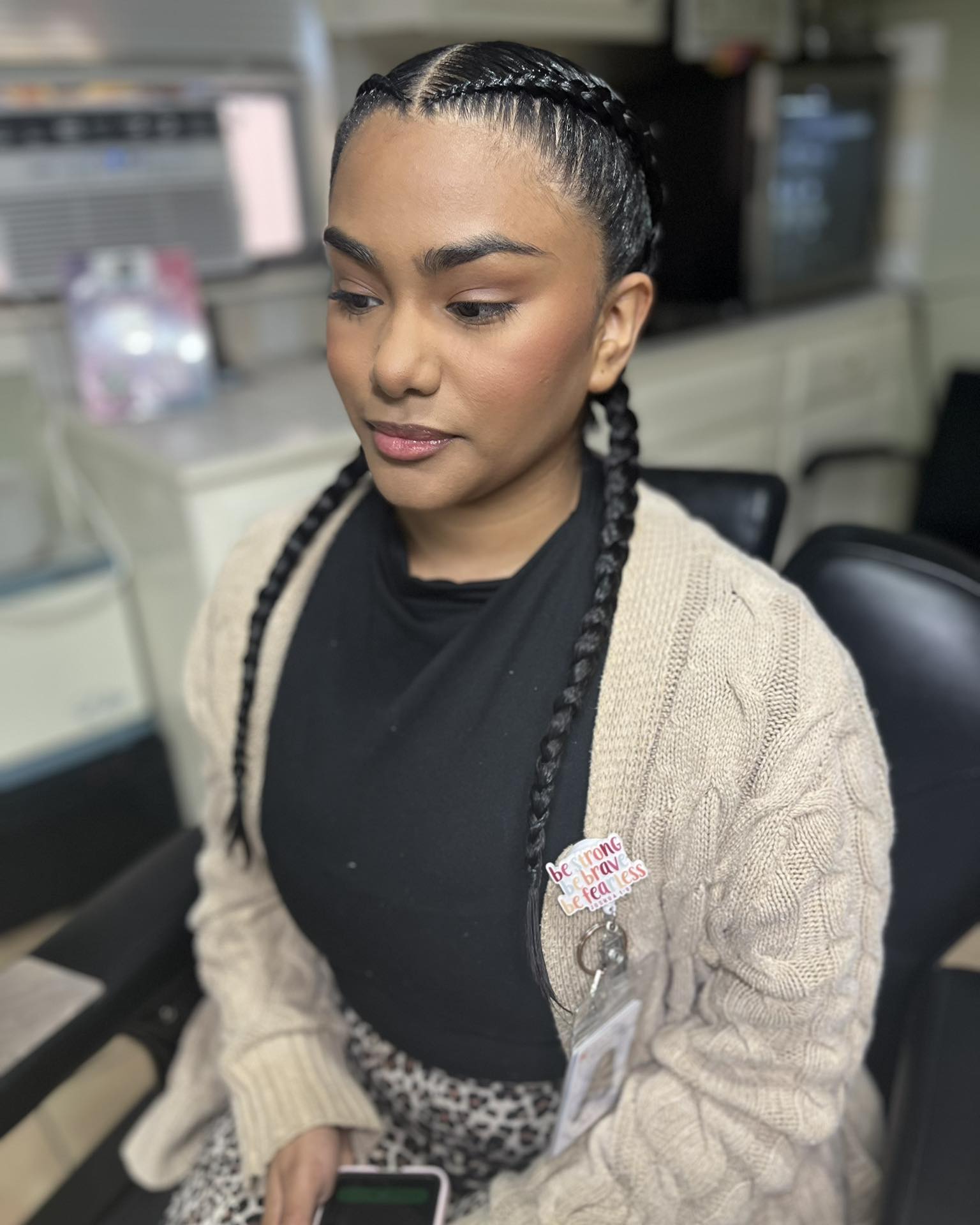 Chic Double Dutch Braids with Sleek Finish