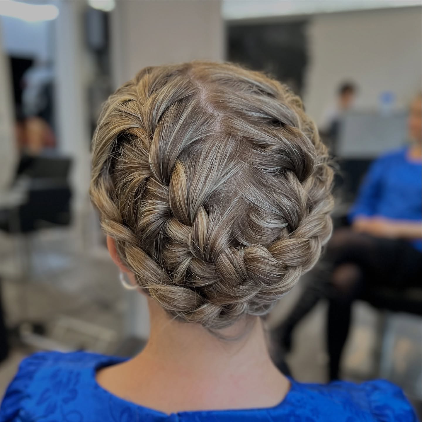 Classic French Braid Updo with Soft Texture