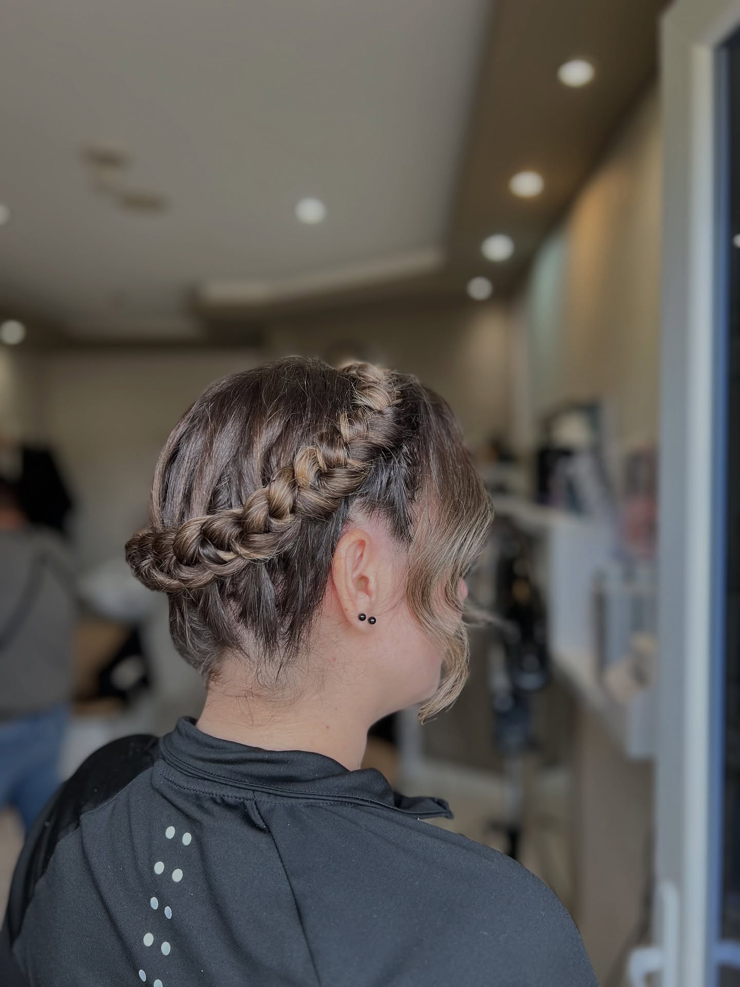 Intricate Double Braid Updo with Soft Waves