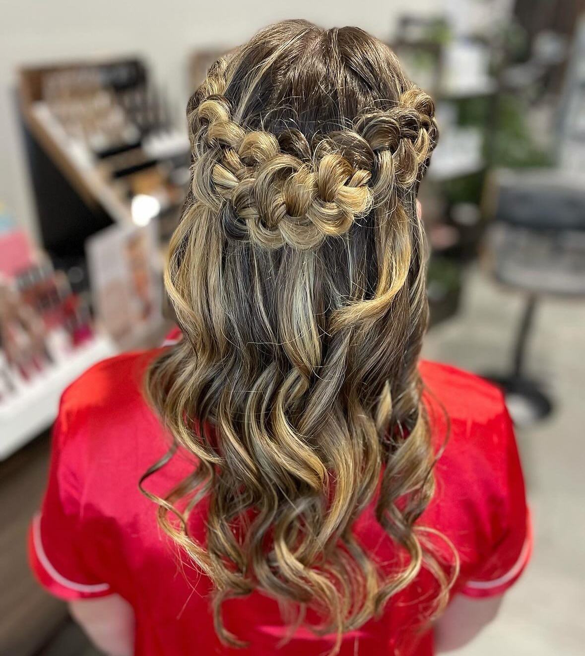 Intricate Double Braided Half-Up Style