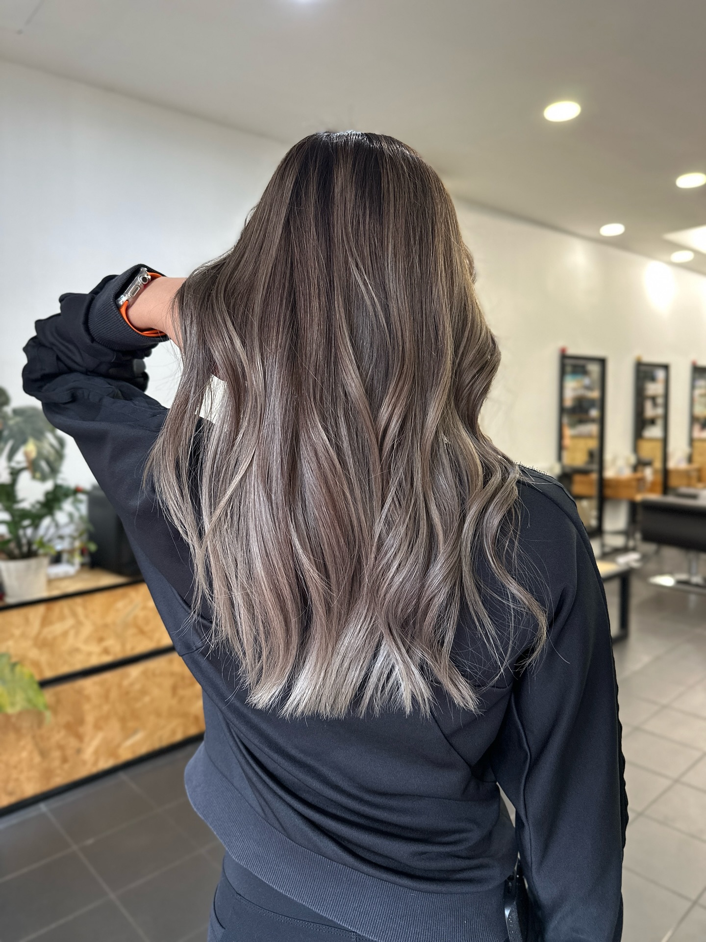 Soft Ash Brown Waves with Subtle Platinum Highlights