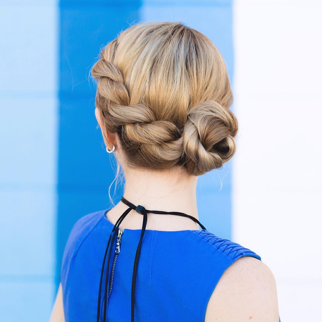 Stylish Braided Chignon with Soft Texture