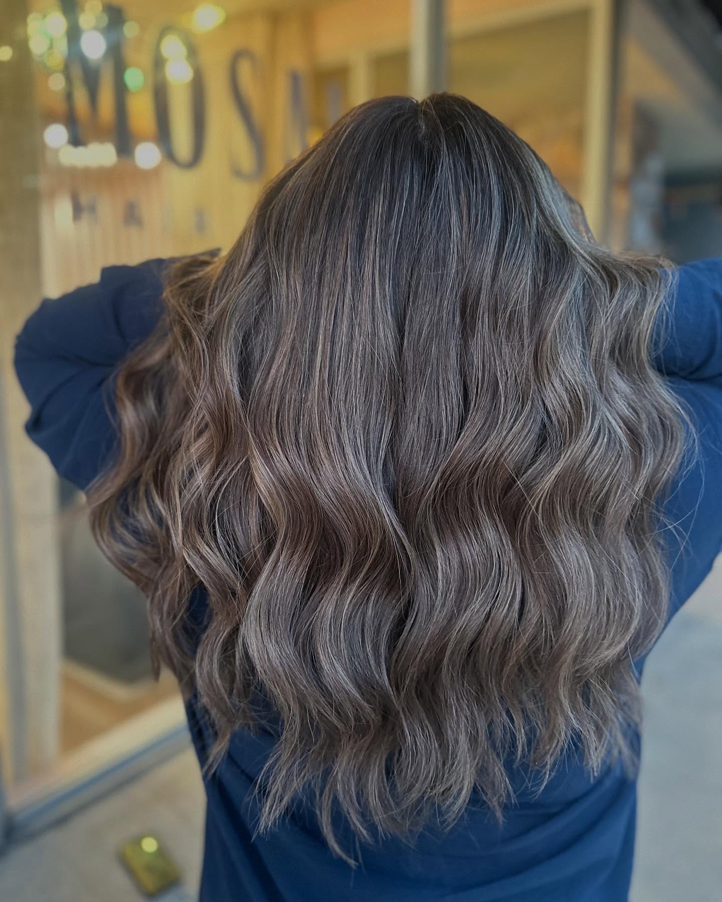 Soft Ashy Brunette Waves with Subtle Highlights