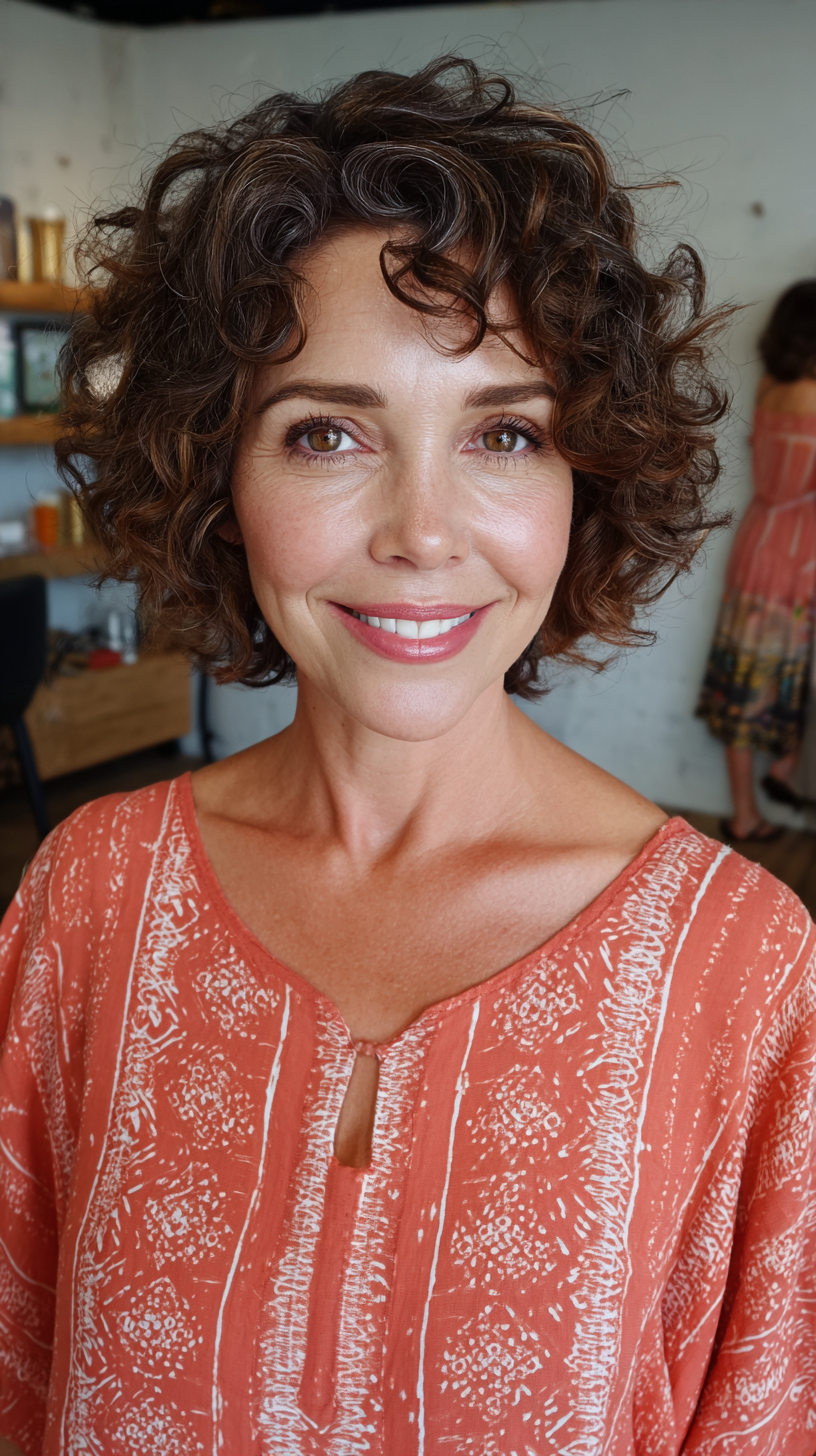 Soft Curly Bob with Defined Bounce