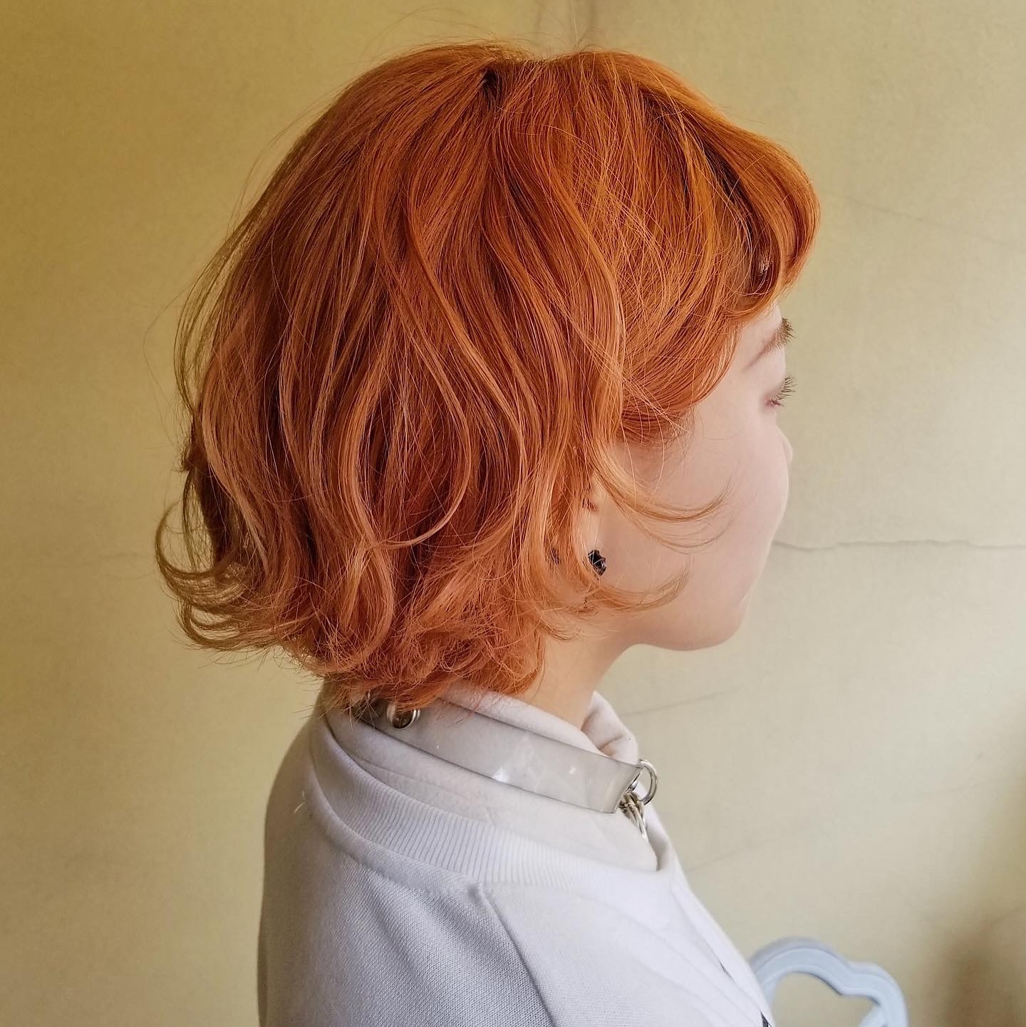 Textured Copper Bob with Soft Waves