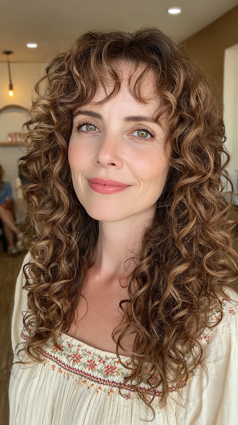 Voluminous Curly Cut with Face-Framing Layers