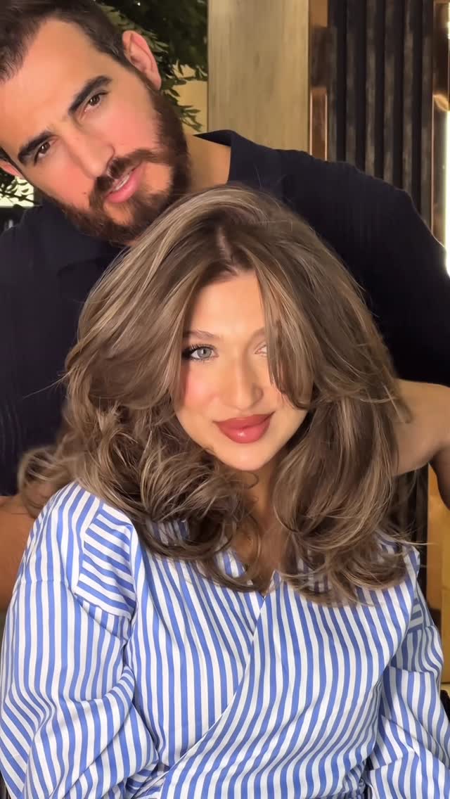 Textured Long Layers with Soft Face-Framing Bangs