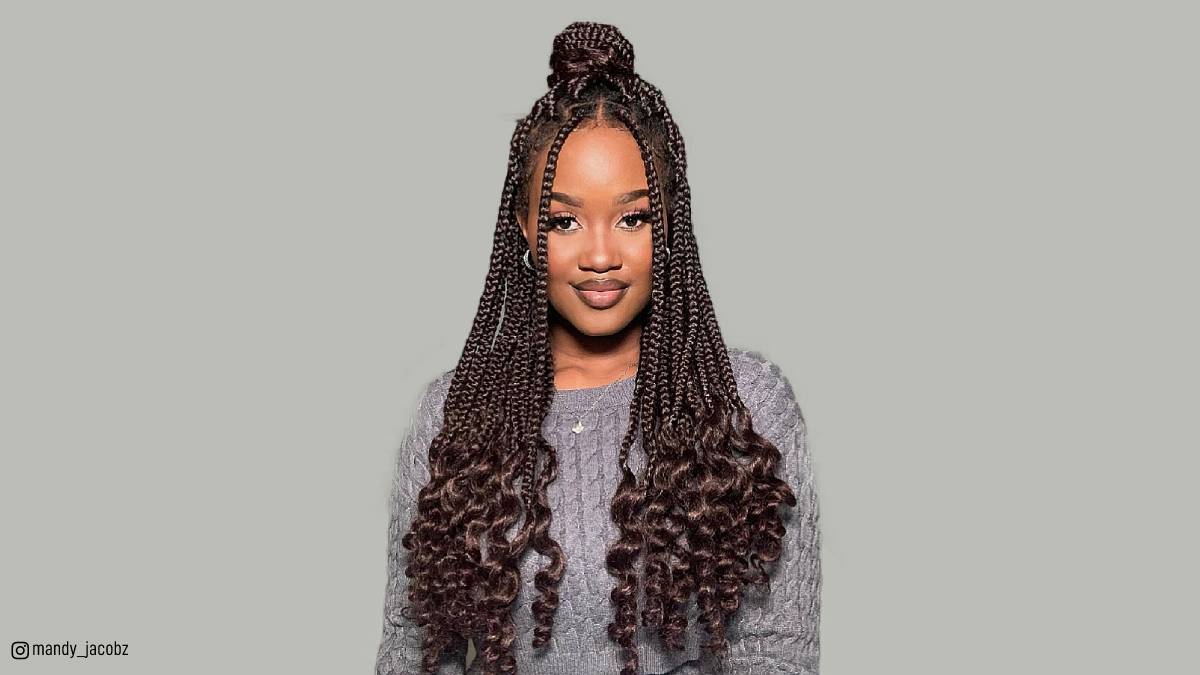 Image of The goddess braids hairstyle for curly hair black girls