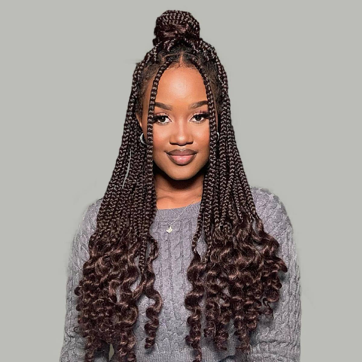 Image of Crimped blunt cut weave with Senegalese twists