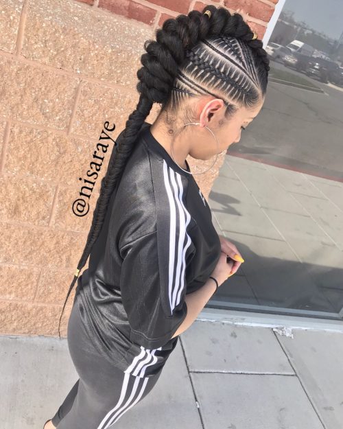 Goddess braids are larger in addition to thicker cornrows that protect natural pilus xviii Glam Goddess Braids You Will Love Wearing