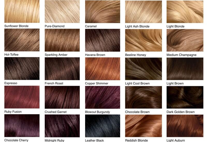 Hair Color Chart: Shades of Blonde, Brunette, Red & Black