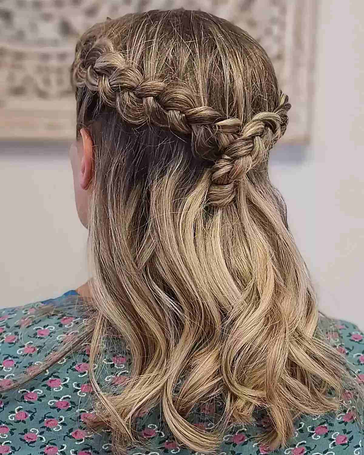 Half Up Dutch Braid Medium Hairstyle