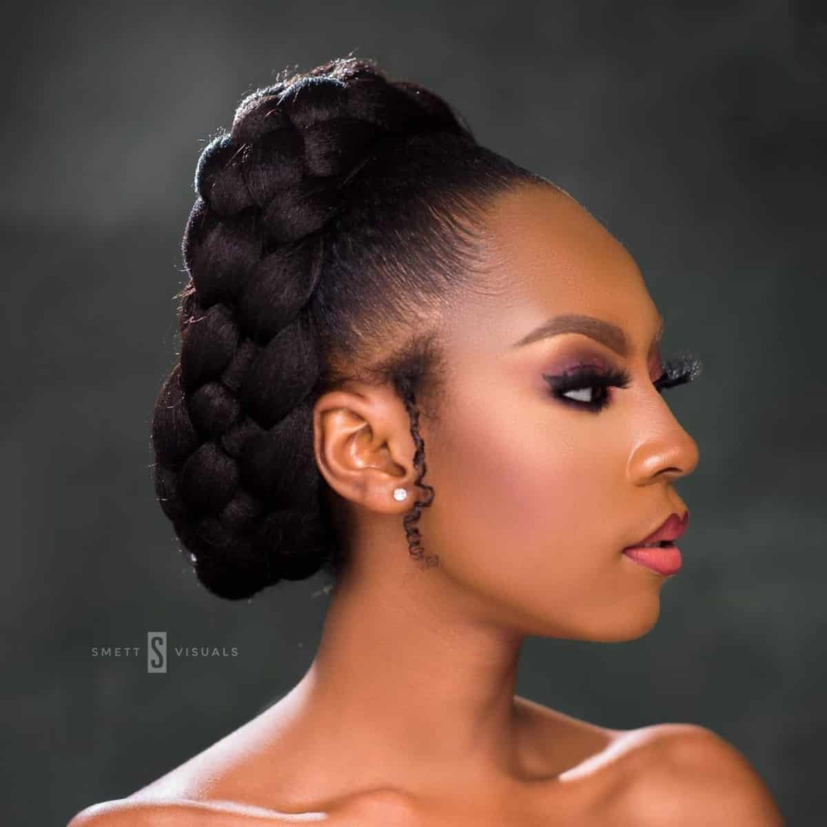 Halo braid on natural hair