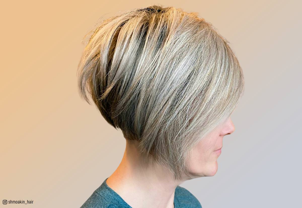 Image of Dramatic and asymmetrical high-low blunt cut bob