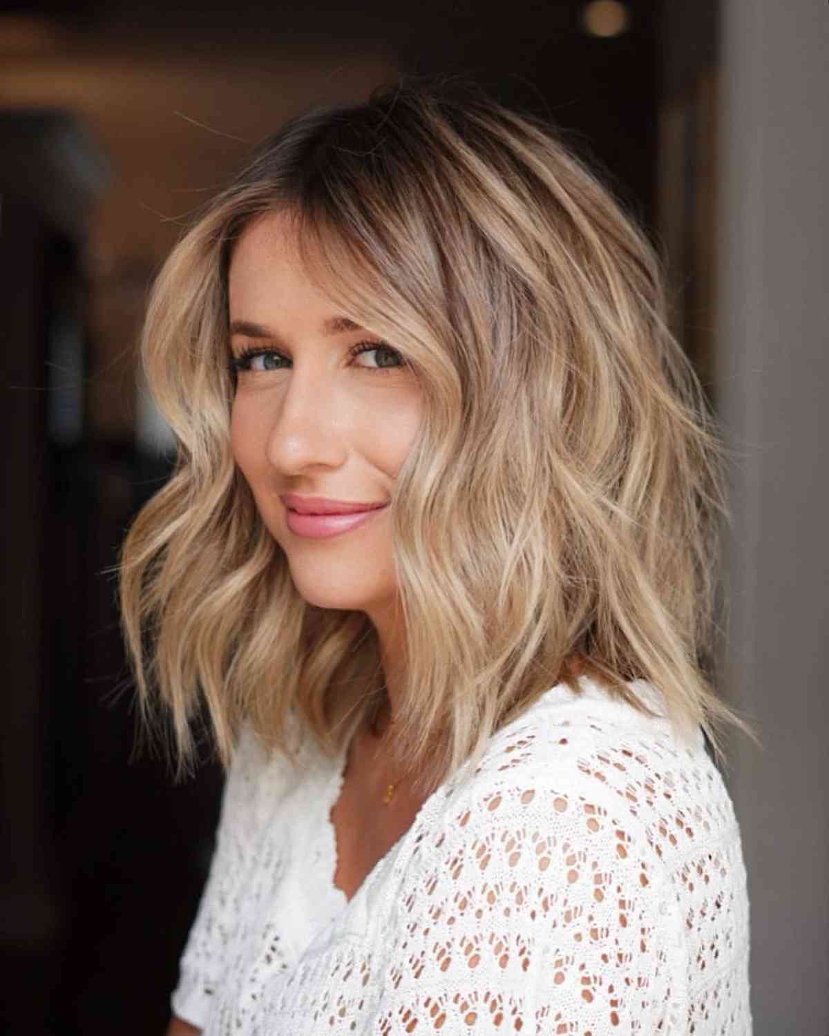 Incredibly textured bob shoulder-length