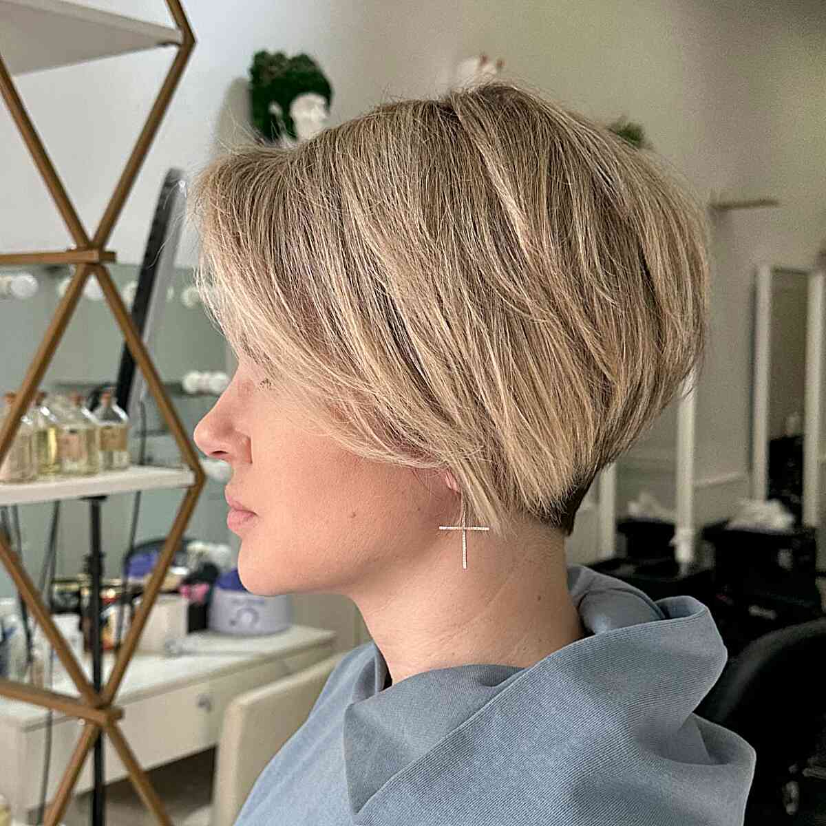 Layered Stacked Wedged Pixie Bob