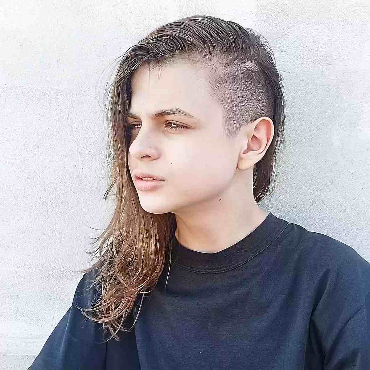 Layered Undercut with Deep Side Part for Younger Boys